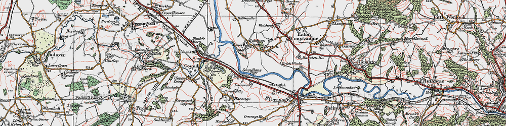 Old map of Coundlane in 1921
