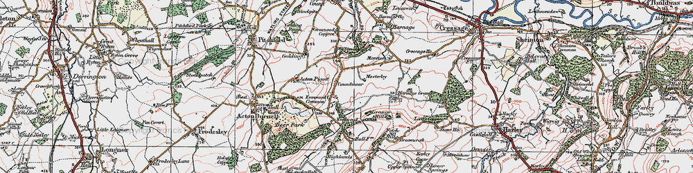 Old map of Evenwood in 1921