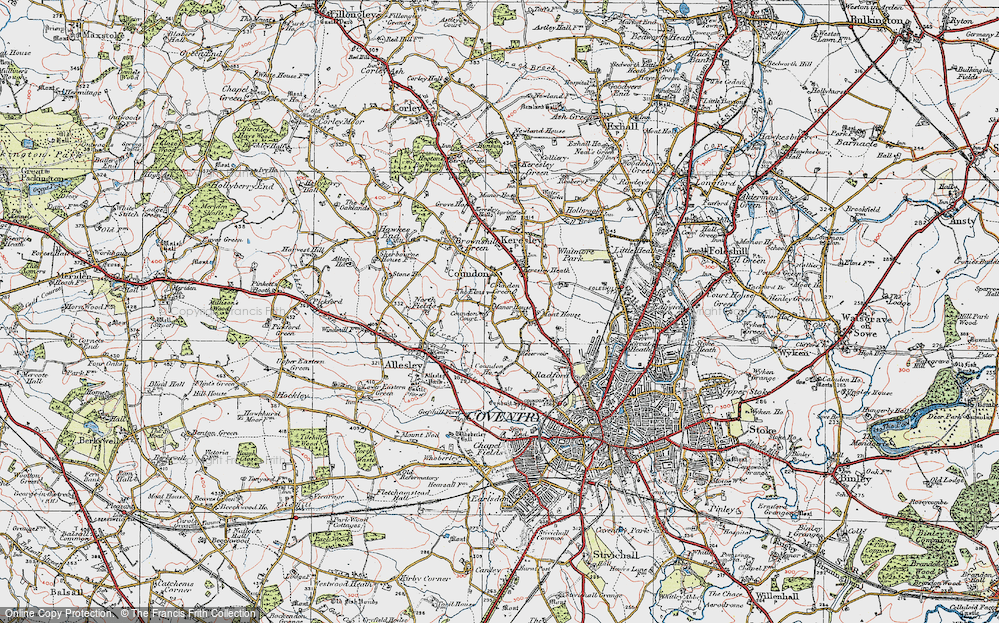 Old Map of Coundon, 1920 in 1920