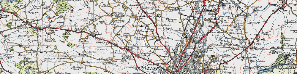 Old map of Coundon in 1920