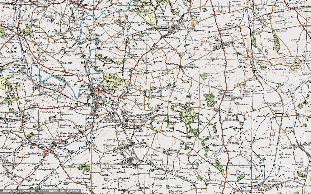 Old Map of Coundon, 1925 in 1925