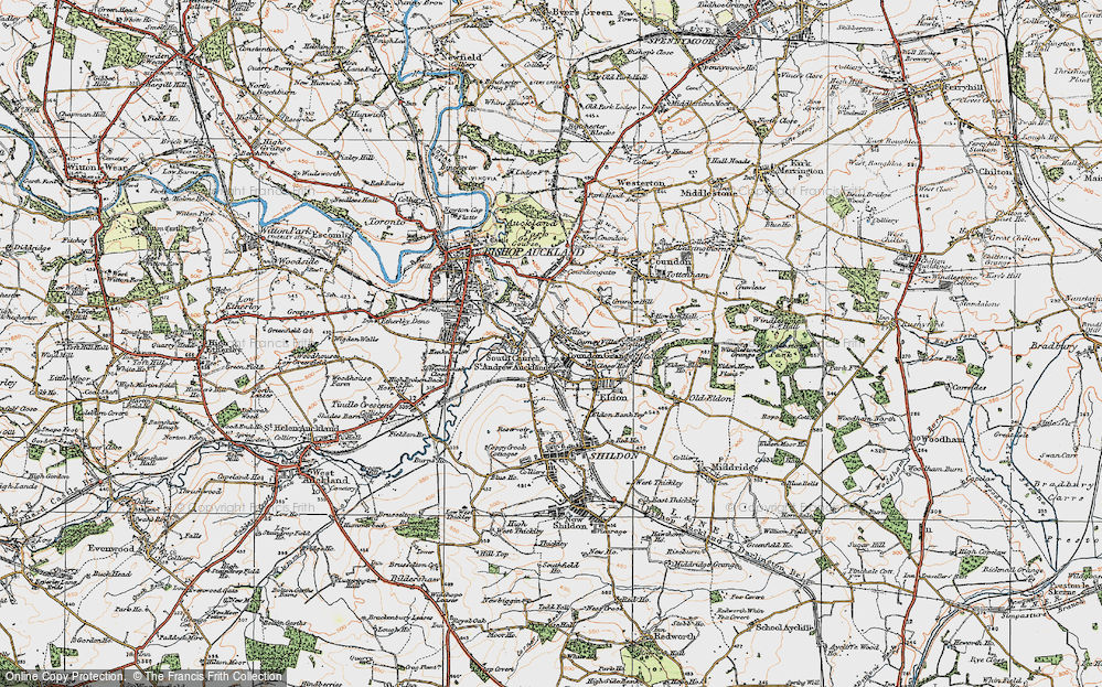 Old Map of Coundon Grange, 1925 in 1925