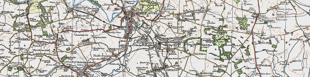 Old map of Coundon Grange in 1925