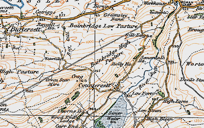 Old map of Bainbridge High Pasture in 1925