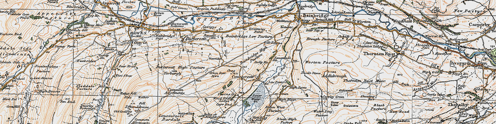 Old map of Bainbridge Low Pasture in 1925