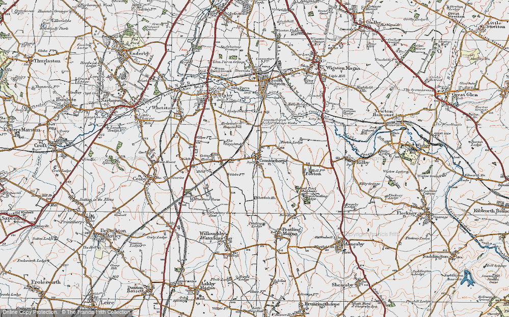 Old Map of Countesthorpe, 1921 in 1921