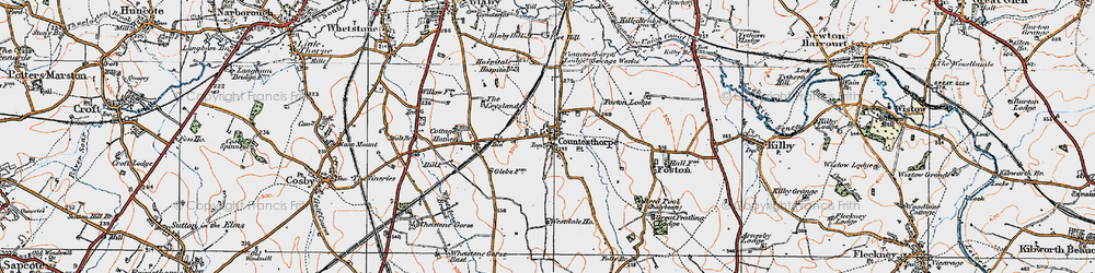 Old map of Countesthorpe in 1921