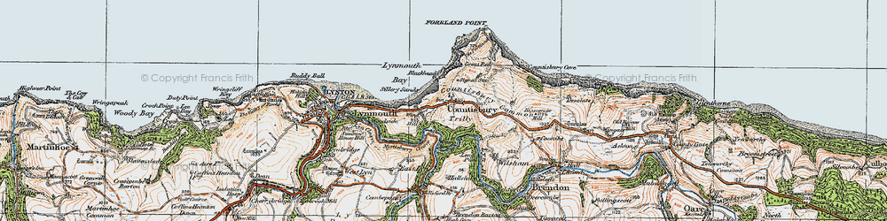 Old map of Countisbury in 1919
