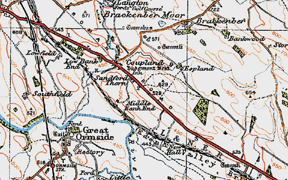 Old map of Coupland in 1925