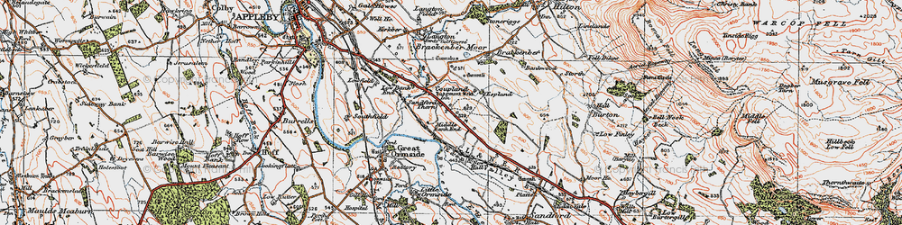 Old map of Coupland in 1925