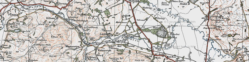 Old map of Coupland in 1926