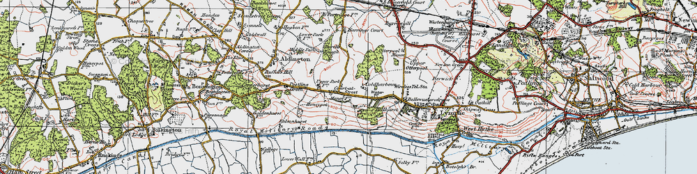 Old map of Aldergate Wood in 1920