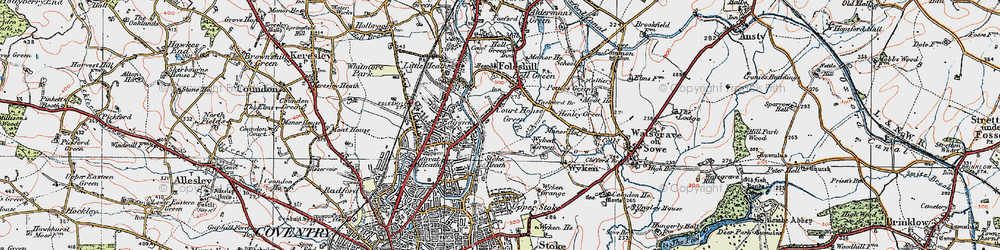 Old map of Court House Green in 1920