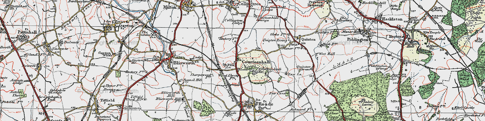 Old map of Courteenhall in 1919