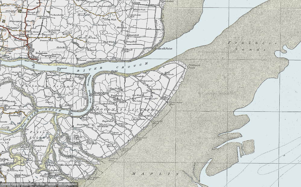 Old Map of Courtsend, 1921 in 1921