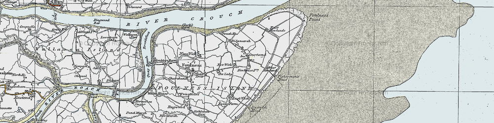 Old map of Courtsend in 1921