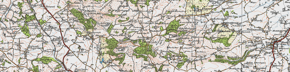 Old map of Timbercombe in 1919