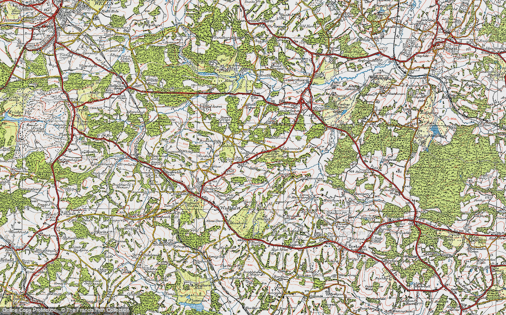 Old Map of Historic Map covering Free Heath in 1920