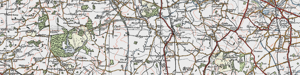 Old map of Coven in 1921