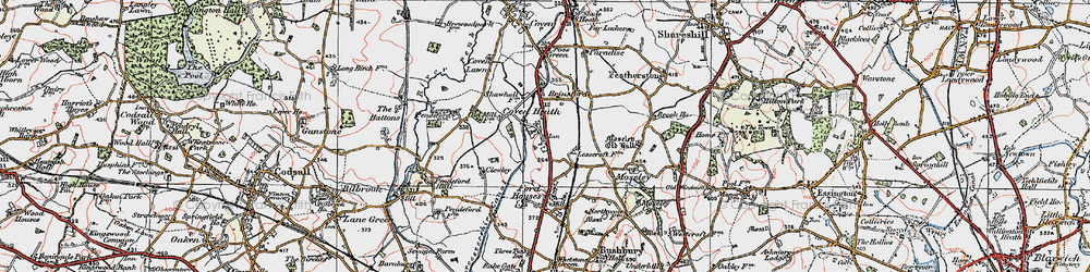 Old map of Coven Heath in 1921
