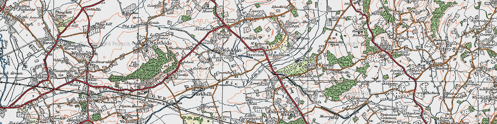Old map of Covender in 1920