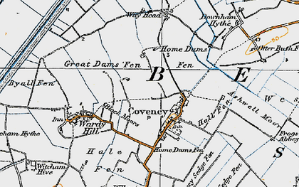 Old map of Ashwell Moor in 1920