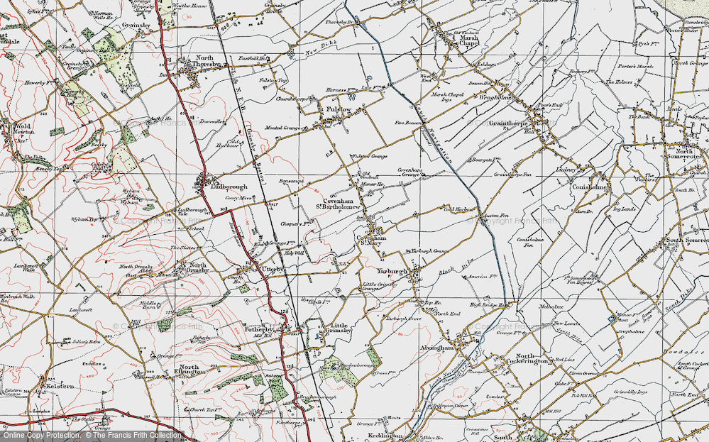 Old Map of Covenham St Bartholomew, 1923 in 1923
