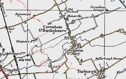 Old map of Covenham St Bartholomew in 1923