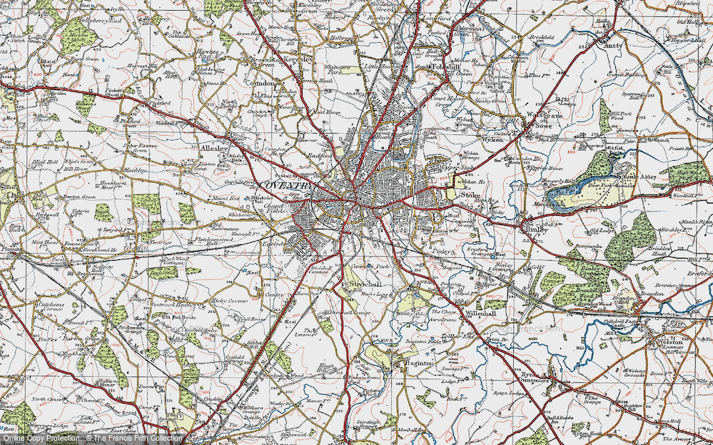 Old Map of Coventry, 1920 in 1920
