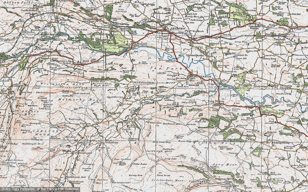 Old Map of Coverham, 1925 in 1925