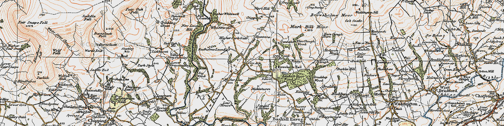 Old map of Lees Ho in 1924