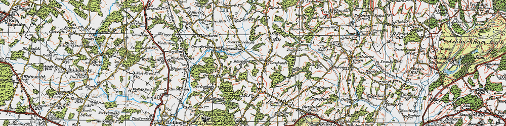 Old map of Cowbeech in 1920