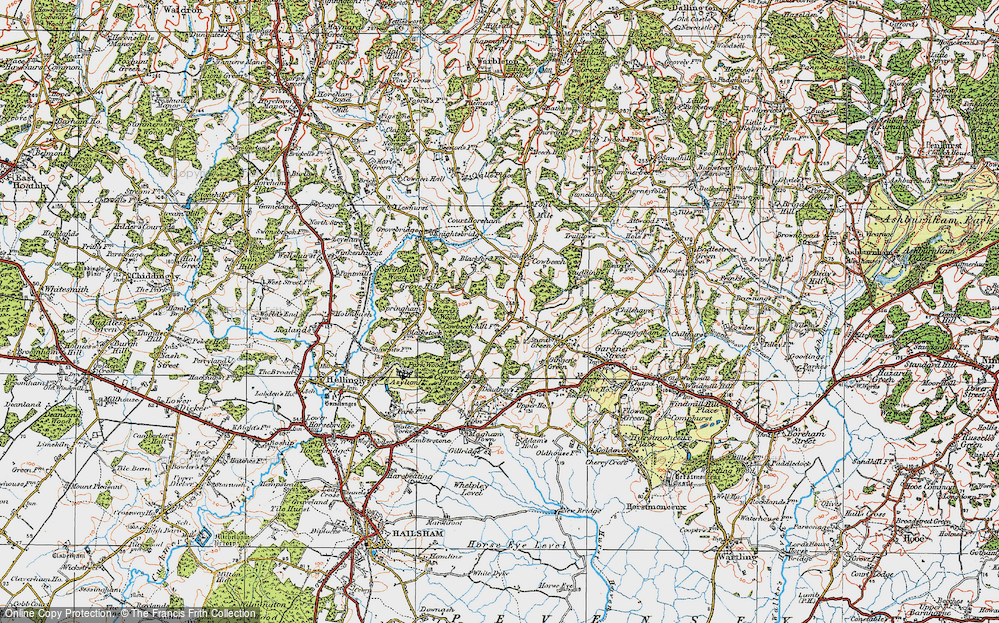 Old Map of Cowbeech Hill, 1920 in 1920