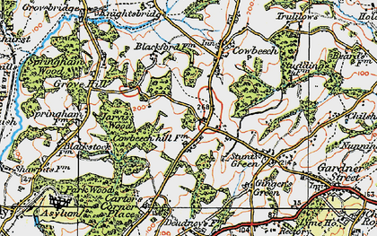 Old map of Cowbeech Hill in 1920