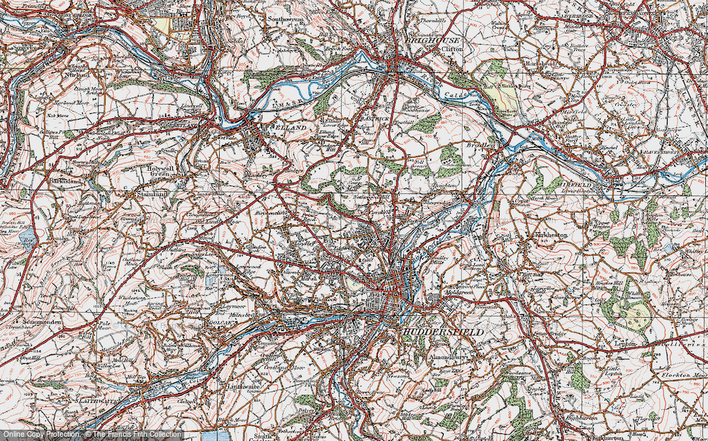 Old Map of Cowcliffe, 1925 in 1925