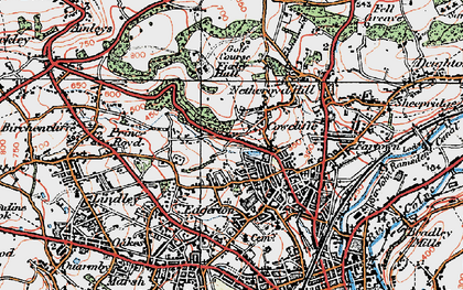 Old map of Cowcliffe in 1925