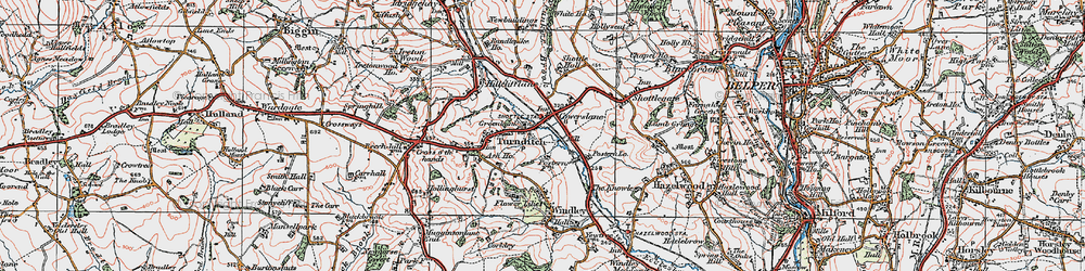 Old map of Cowers Lane in 1921