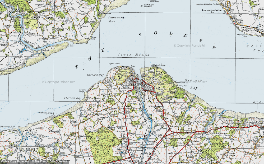 Old Map of Cowes, 1919 in 1919