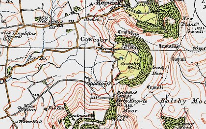 Old map of Boltby Forest in 1925