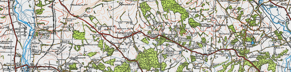 Old map of Cowesfield Green in 1919