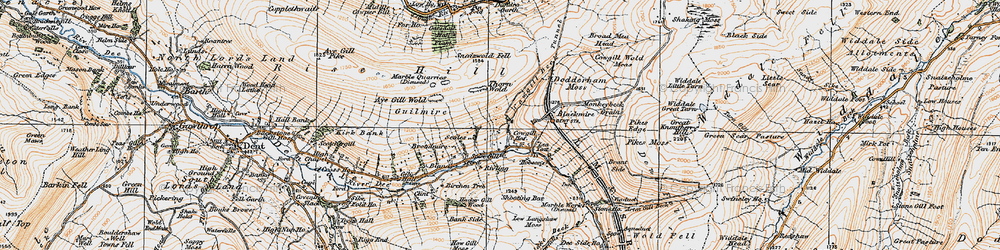 Old map of Aye Gill Wold in 1925