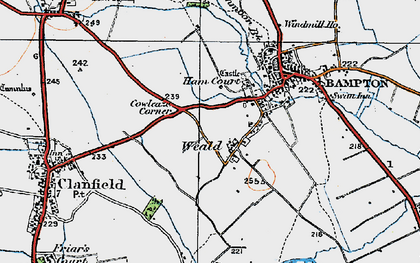 Old map of Cowleaze Corner in 1919