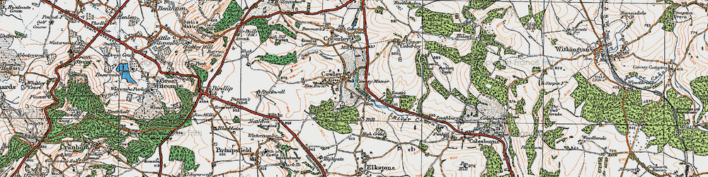 Old map of Cowley in 1919