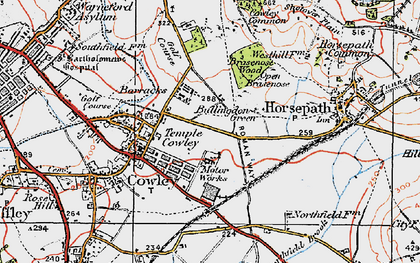 Old map of Cowley in 1919
