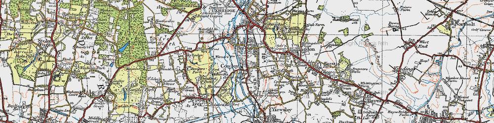 Old map of Cowley in 1920