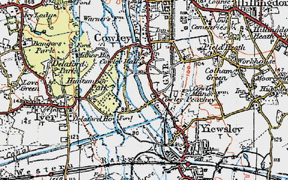 Old map of Cowley Peachy in 1920