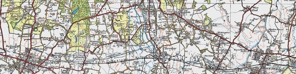 Old map of Cowley Peachy in 1920