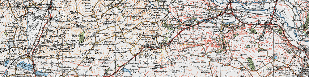 Old map of Cowling in 1925