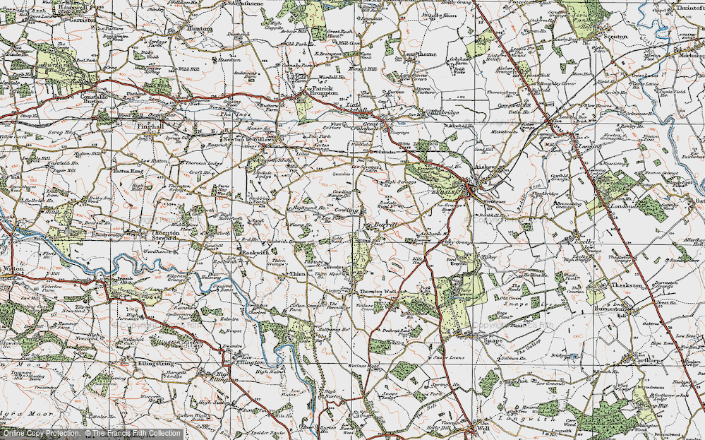 Old Map of Cowling, 1925 in 1925