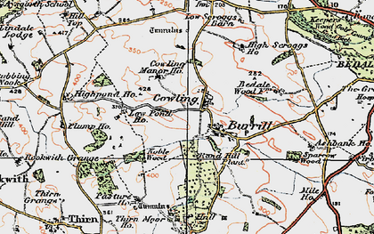 Old map of Cowling in 1925